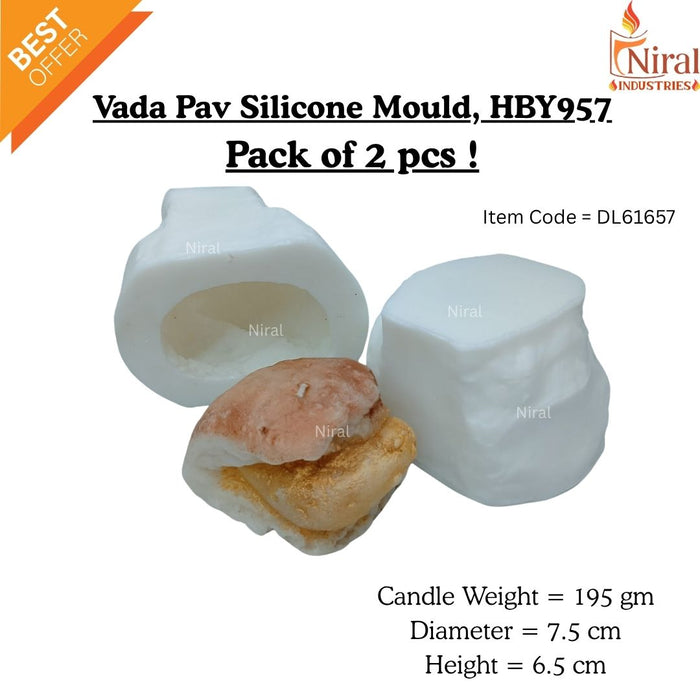 Vadapav Silicone Candle Mould HBY957, Niral Industries.