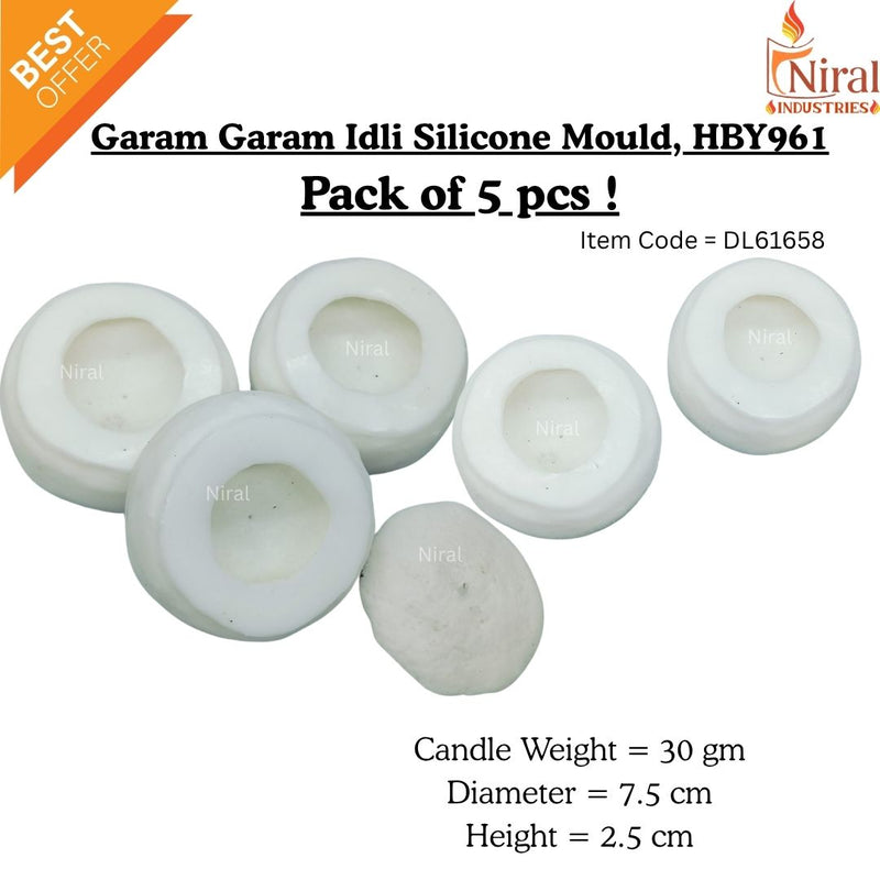 Garam Garam Idli Silicone Candle Mold HBY961, Niral Industries
