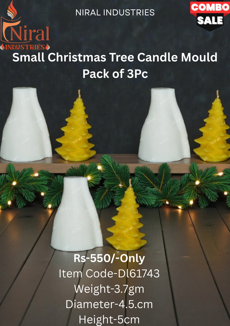 Mini Christmas Tree Silicone Candle Mold-HBY1049 Niral Industries.