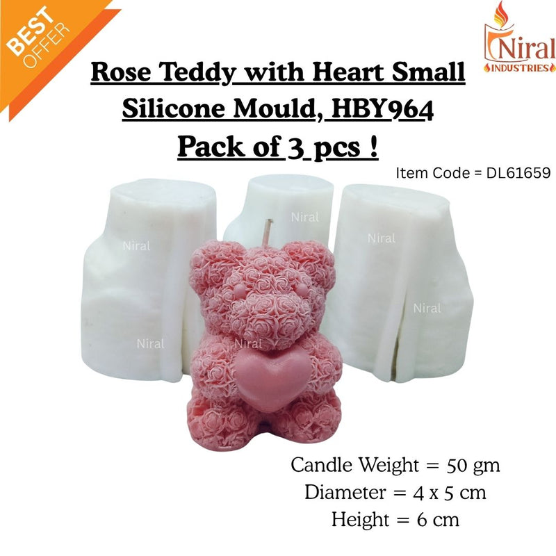 Rosy Teddy with Heart small HCM22505, Niral Industries.