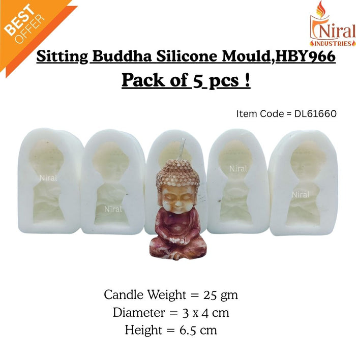 Sitting Buddha Candle Mould HBY966,Niral Industries.