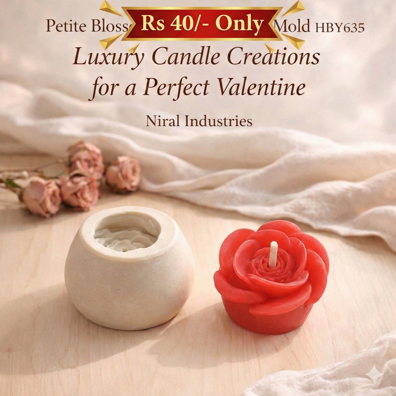 Petite Blossom silicone Candle Mold HCM21517,Niral Industries