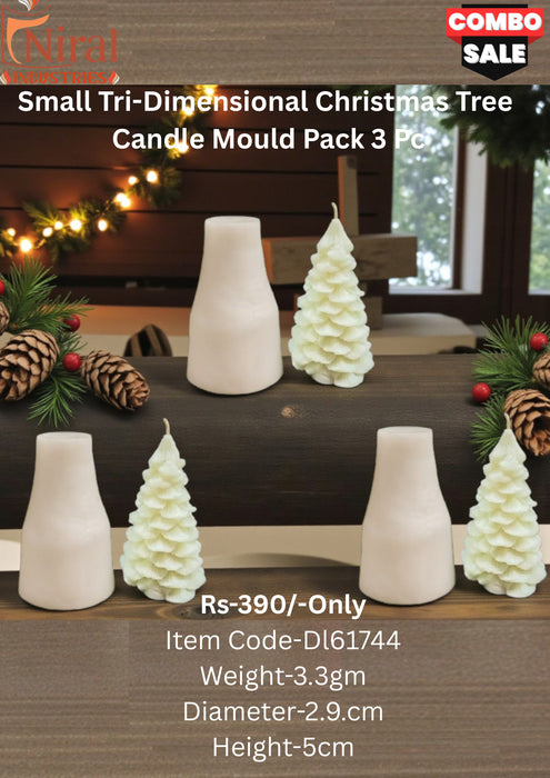 Small Tri-Dimensional Christmas Tree Candle Mould | Premium Silicone Festive Tree Mold