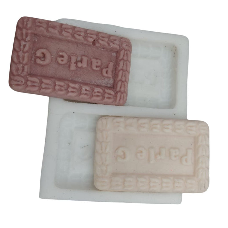 2 Cavity Parle G Biscuit Silicone Candle Mould, HBY1015  Niral Industries