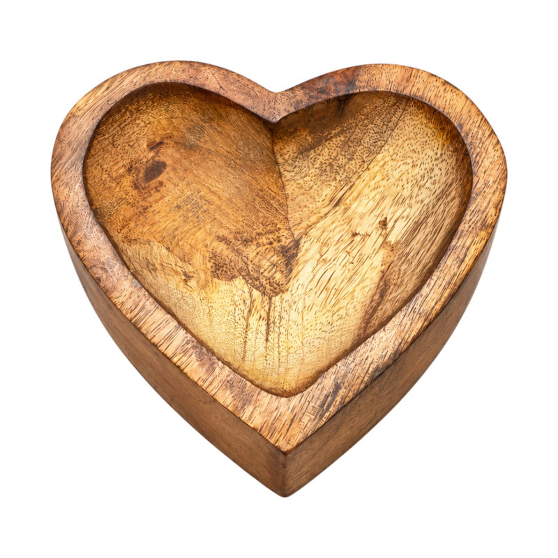 Wooden Heart Urli 5 Inch CD13905 Niral Industries