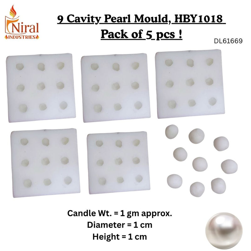 9 Cavity Pearl Candle Mould, HBY1018