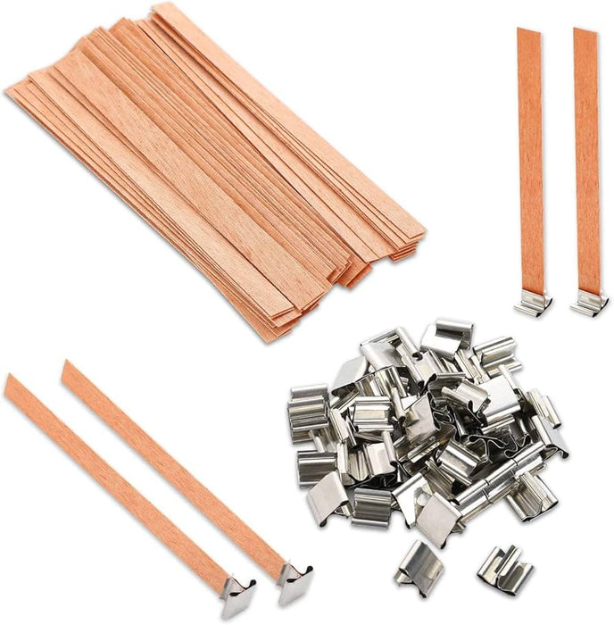 Wooden Wick with Holder | Premium Crackling Wooden Candle Wicks