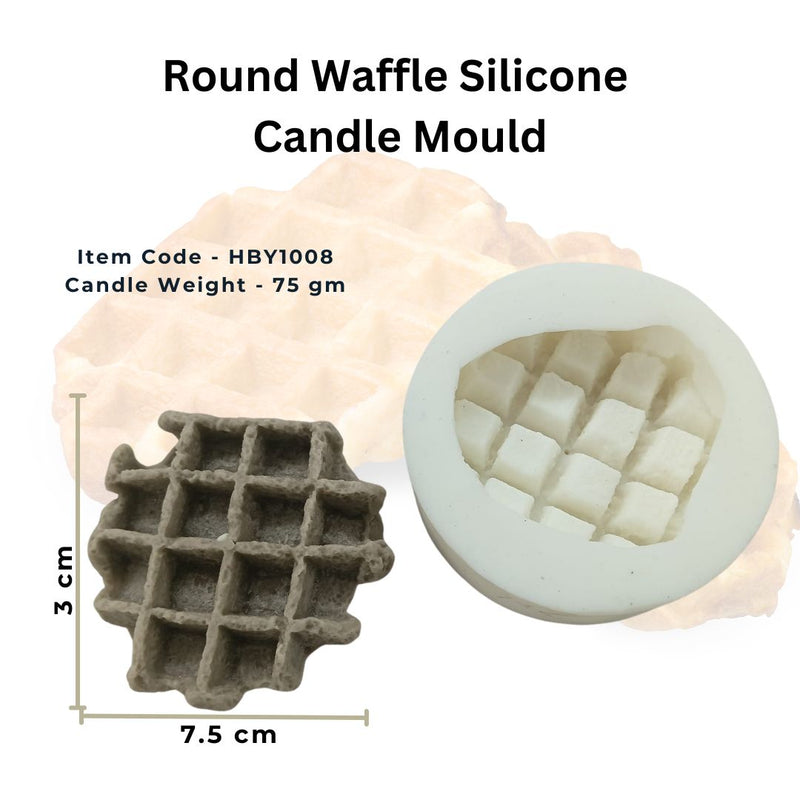 Round Waffle Silicone Candle Mould HCM21415, Niral Industries.