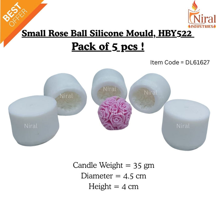 Petite Rose Sphere Candle Mold HBY522, Niral Industries