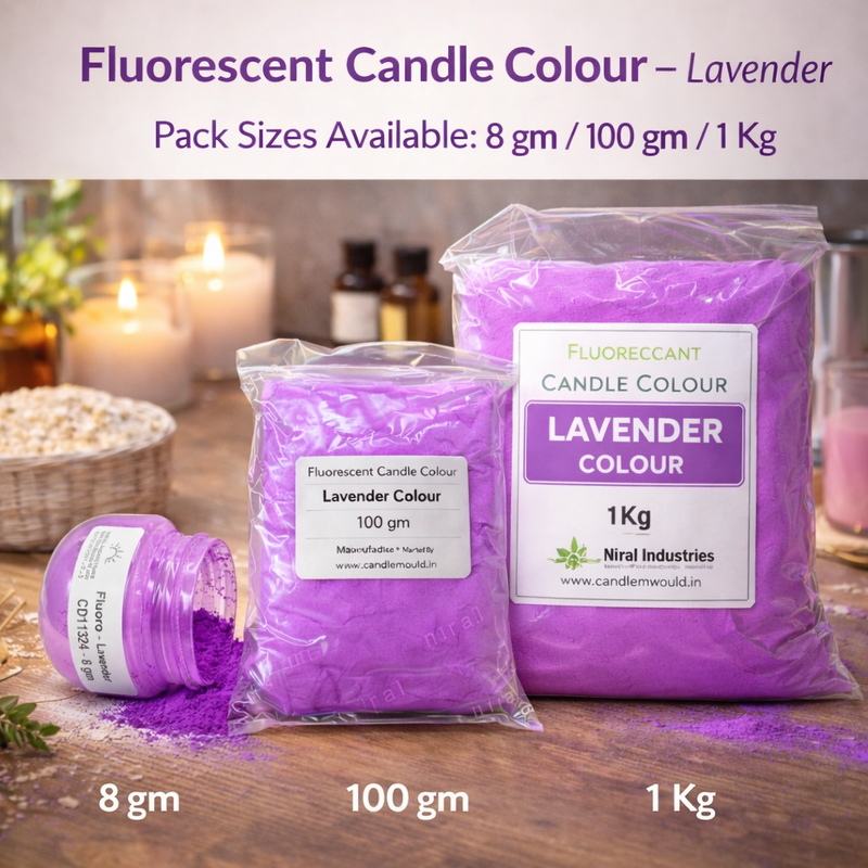 Fluoroscent Candle Colour Lavender, Niral Industries.