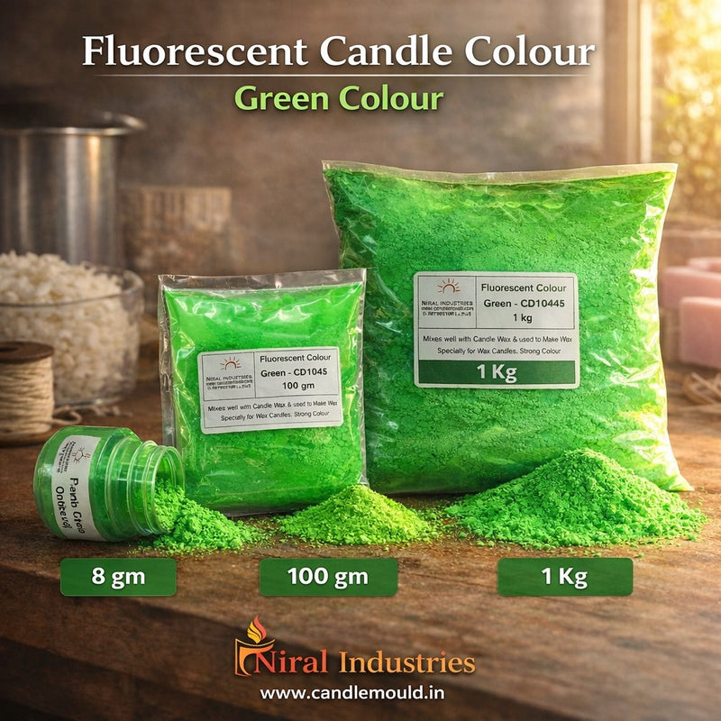 Fluoroscent Candle Colour Green, Niral Industries.