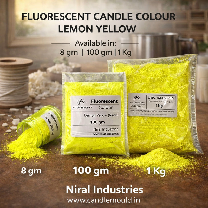 Fluoroscent Candle Colour Lemon Yellow, Niral Industries