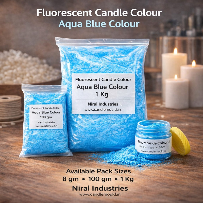Fluoroscent Candle Colour Aqua Blue Colour Niral Industries