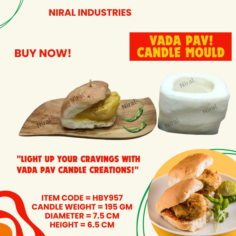 Vadapav Silicone Candle Mould HCM21228, Niral Industries.