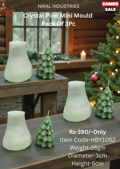 Crystal Pine Mini Mould Pack Of 3Pc-HBY1052