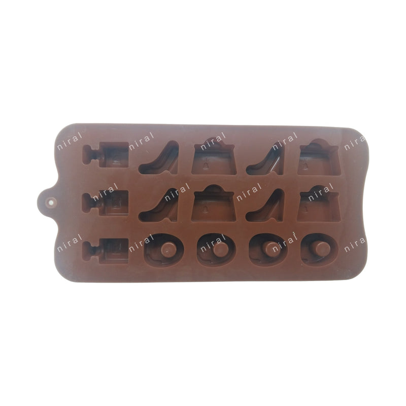 Silicone Perfume Bottle Purse Ring Shoe Shape Chocolate Candy Jelly Desert Mould, BK51117 Niral Industries