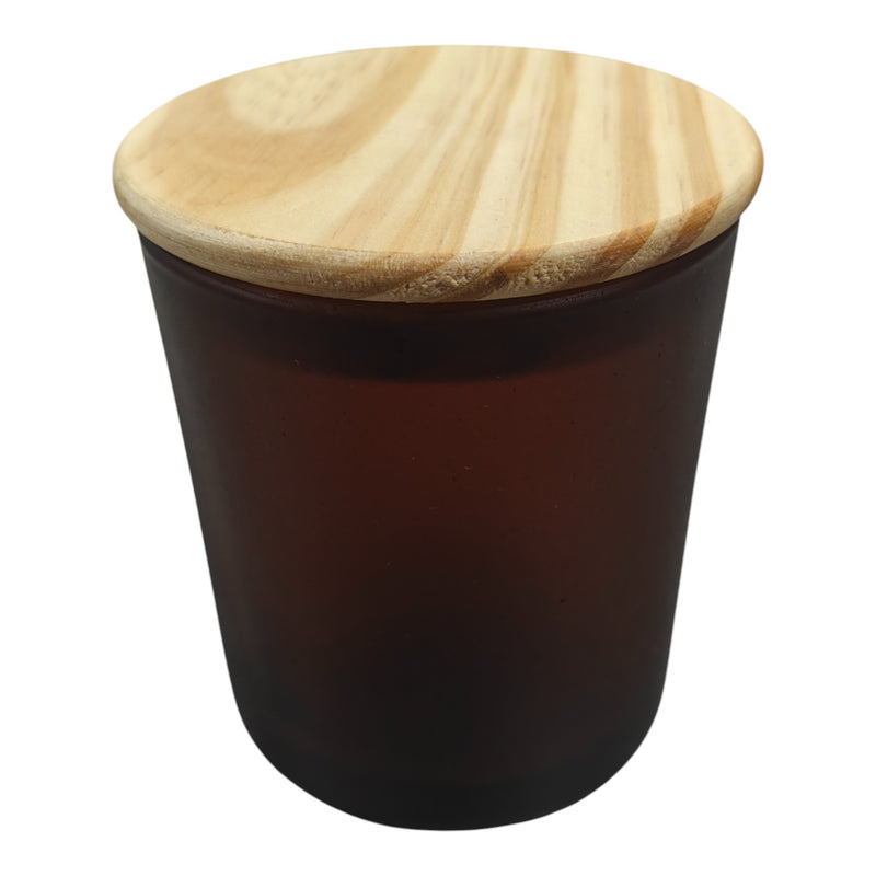Glass jar With Wooden Lid Brown - CD13606 Niral Industries