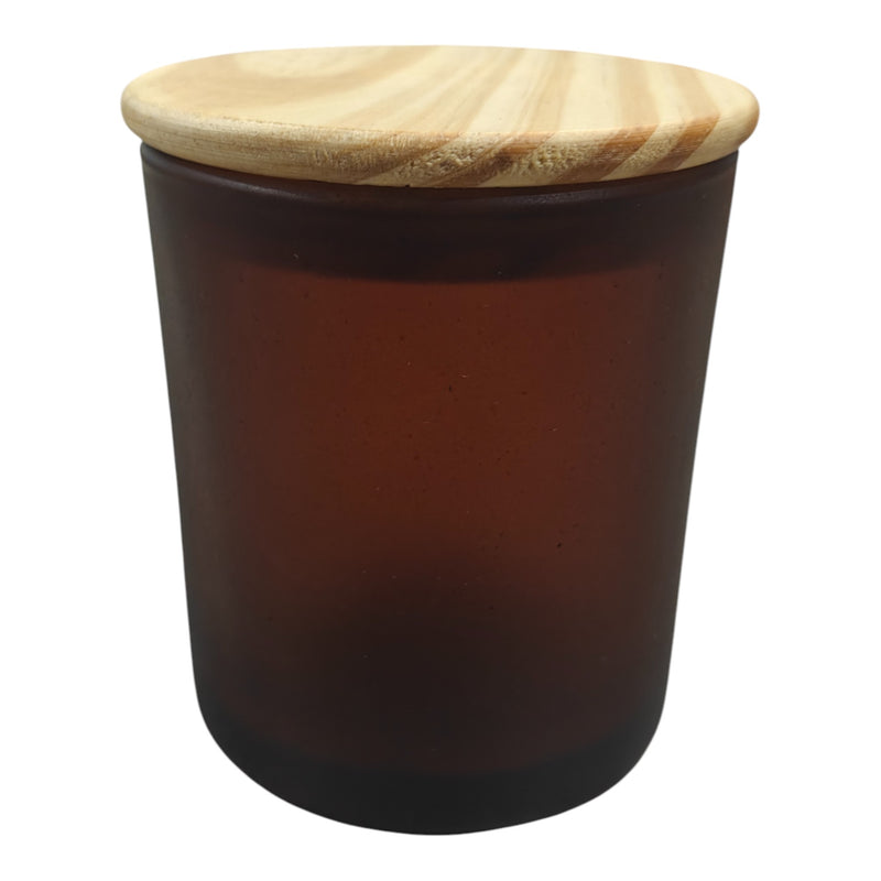 Glass jar With Wooden Lid Brown - CD13606 Niral Industries