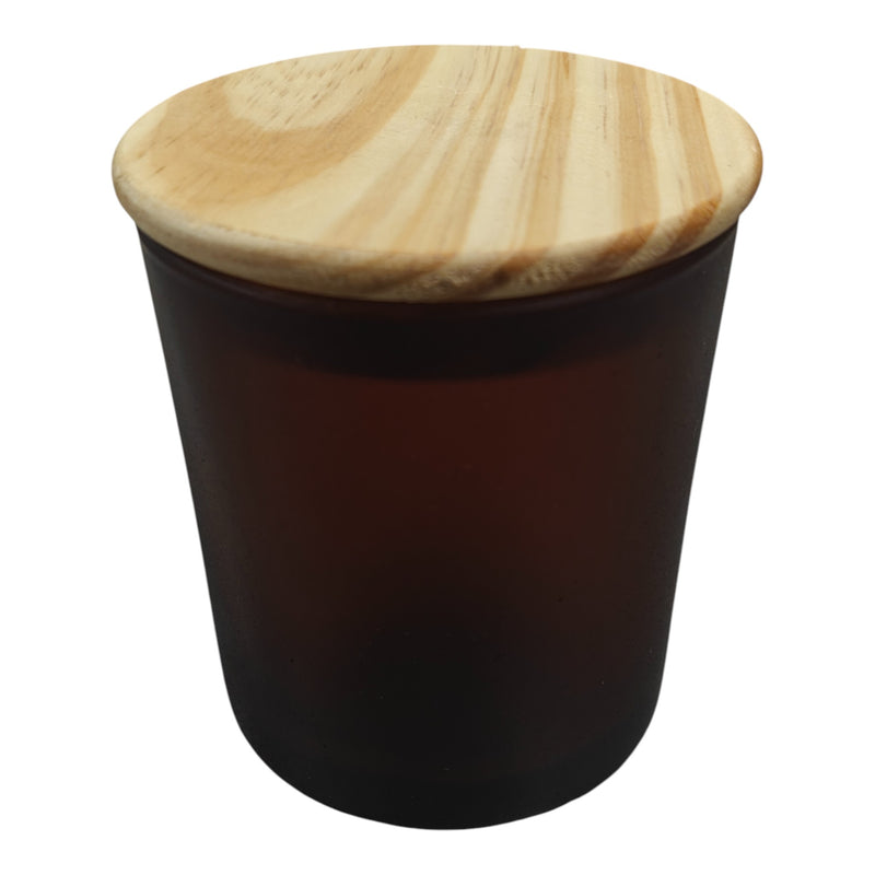 Glass jar With Wooden Lid Brown - CD13606 Niral Industries