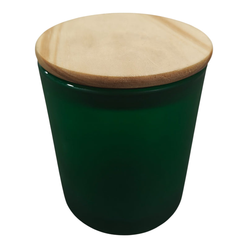 Glass jar With Wooden Lid Green - CD13607 Niral Industries