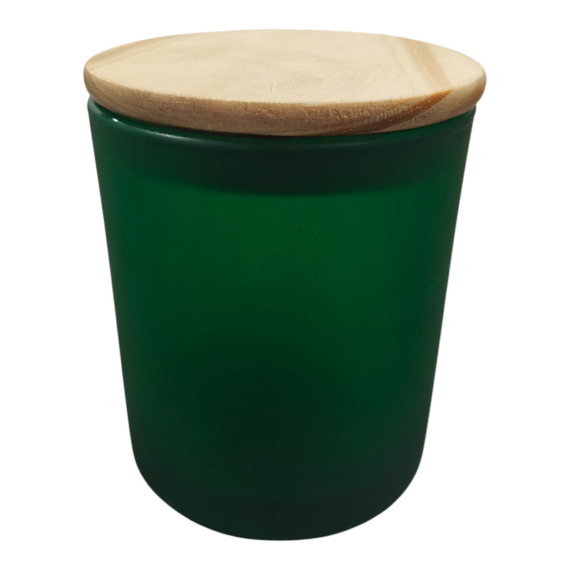 Glass jar With Wooden Lid Green - CD13607 Niral Industries