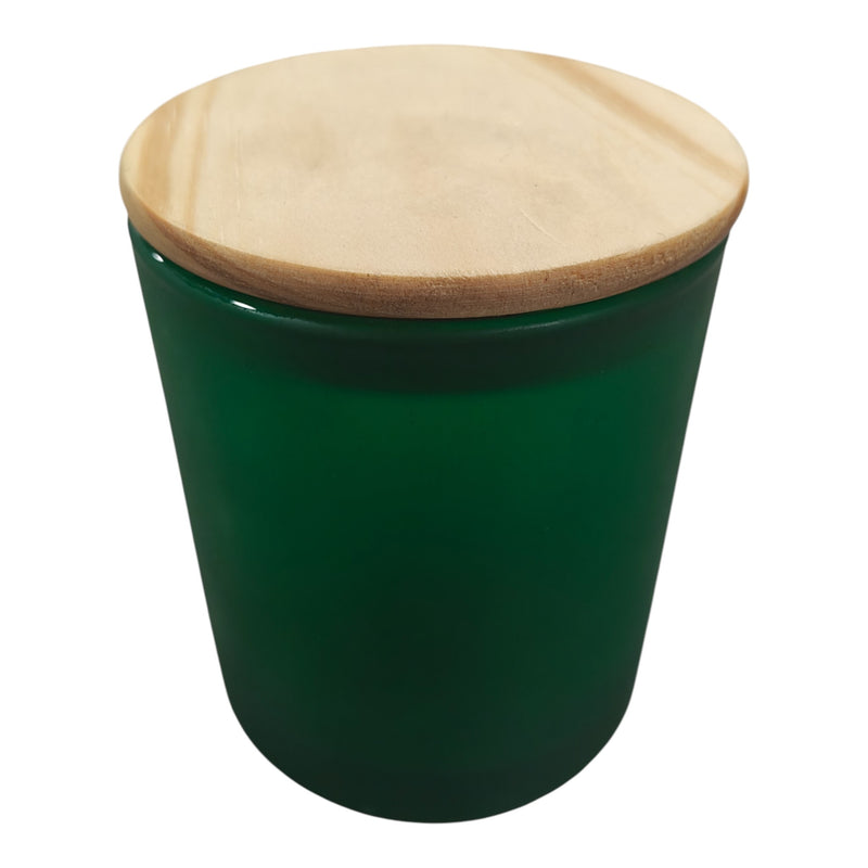 Glass jar With Wooden Lid Green - CD13607 Niral Industries