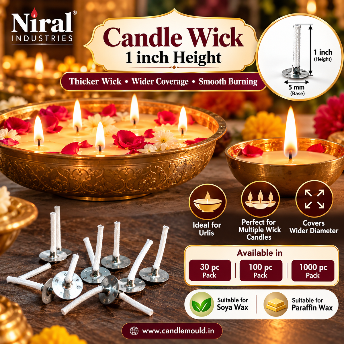 Wick for Urli - 1 Inch | Niral Industries