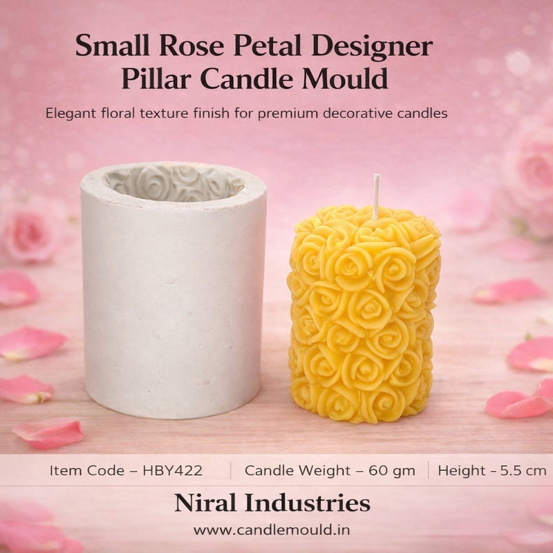 Rose Designer Pillar Candle Mould HCM21903 Niral Industries.