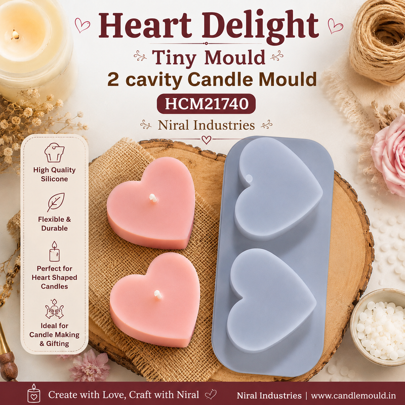 Heart Delight 2 cavity Candle Mould  HCM21740 Niral Industries
