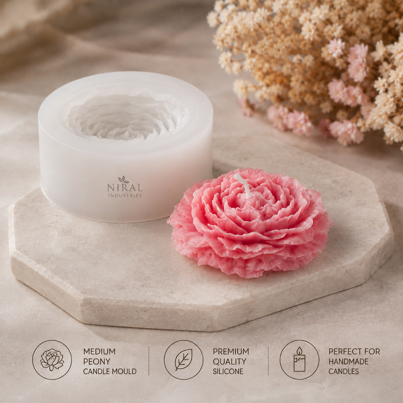 Small Peony Bloom Candle Mould - HCM22601 Niral Industries