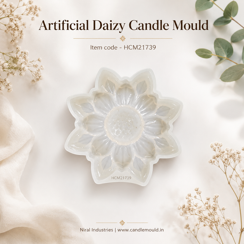 Artificial Daisy Candle Silicone Mould - HCM21739 Niral industries