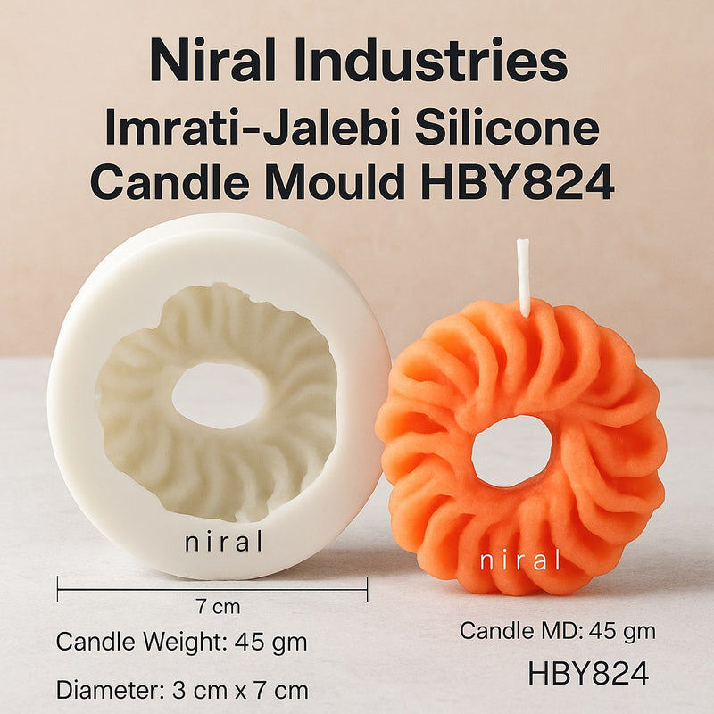 Imrati-Jalebi type Silicone Candle Mould HBY824, Niral Industries