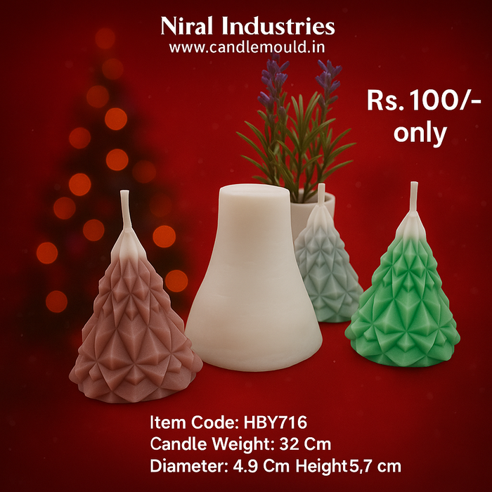Diamond Cut Christmas Tree Silicone Mould HBY716, Niral Industries