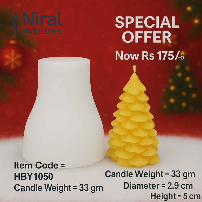 Small Tri-Dimensional Christmas Tree Candle Mould | Premium Silicone Festive Tree Mold
