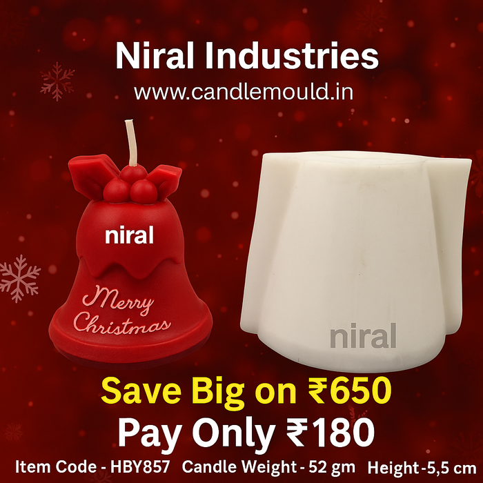 Merry Melody Christmas Silicone Candle Mould HBY857, Niral Industries