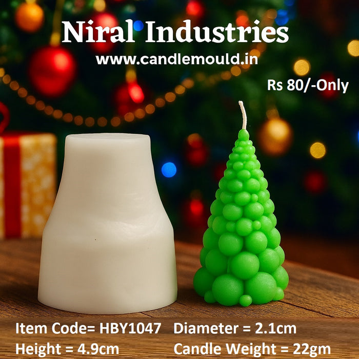 Small Snowbubble Tree Candle Mould-HBY1047 Niral Indutries