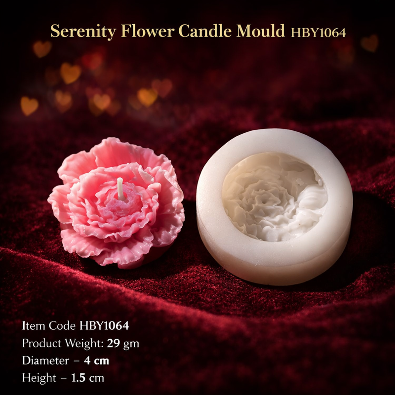 Serenity Flower Candle Mould Peony Bloom Medium HCM22129 Niral Industries
