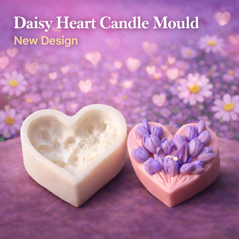 Daisy Heart Candle Mould HBY1062 Niral Industries