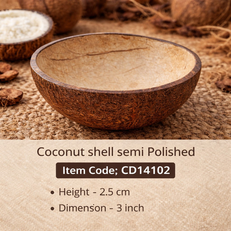 Coconut Shell Semi Polished CD14102 Niral Industries