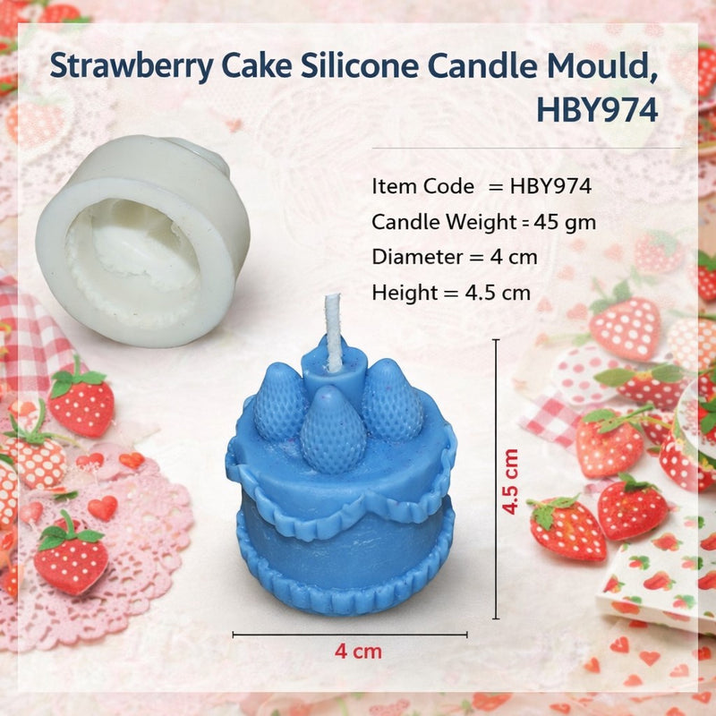 Strawberry Cake Silicone Candle Mould, HCM21417