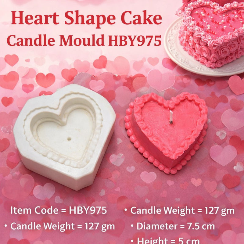 Heart Shape Cake Candle Mould HBY975, Niral Industries.