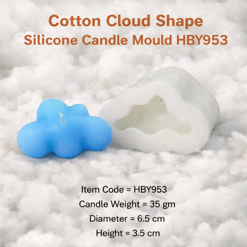 Cotton Cloud Shape Silicone Candle Mould HBY953, Niral Industries.