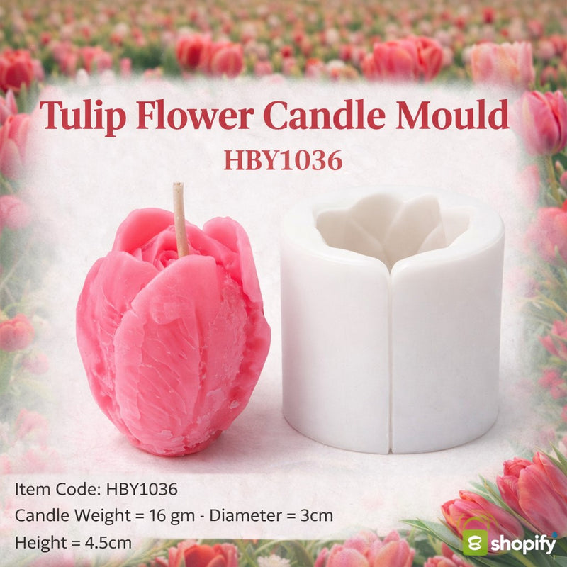 Tulip Flower Candle Mould | Premium Silicone Floral Mold HCM21807 Niral Industries.