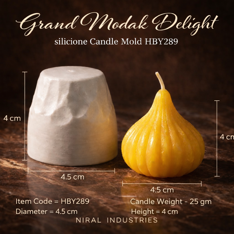 Grand Modak Delight silicone Candle Mold HBY289, Niral Industries