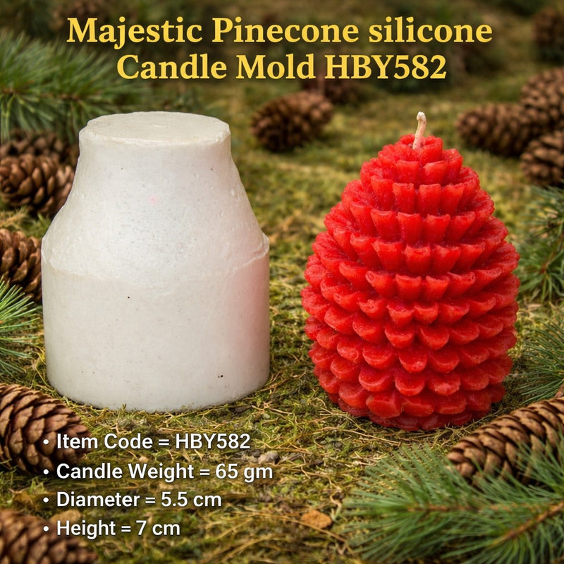 Majestic Pinecone silicone Candle Mold HCM22409, Niral Industries