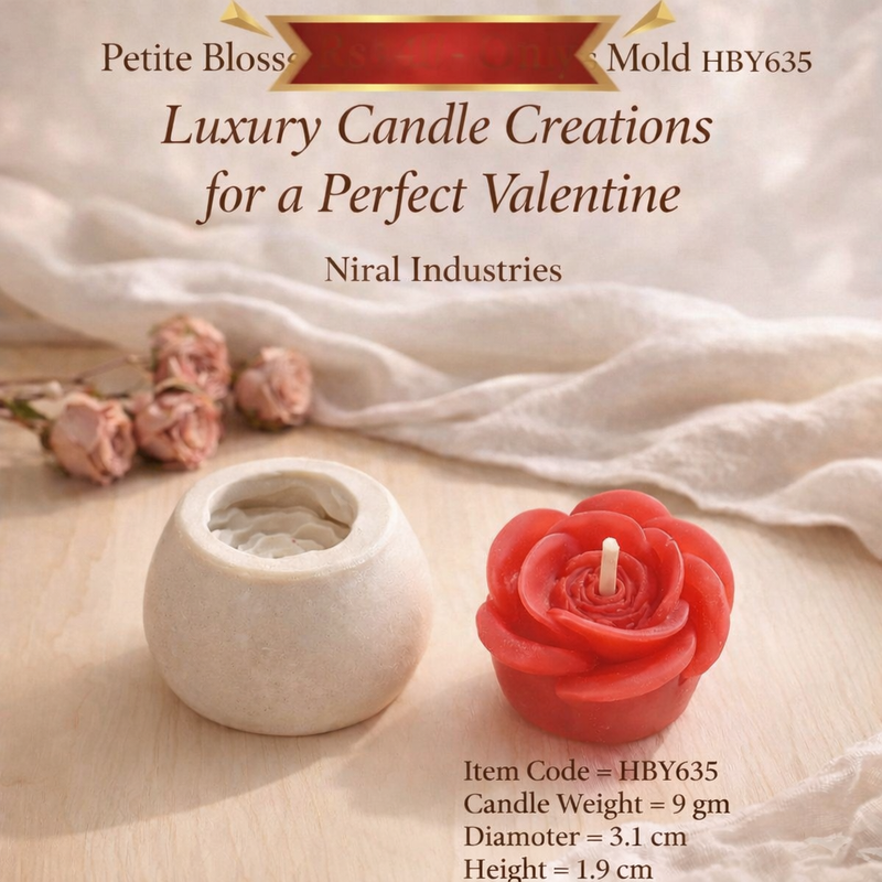 Petite Blossom silicone Candle Mold HCM21517,Niral Industries