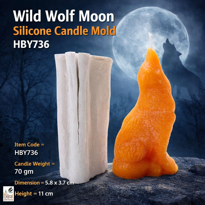 Wild Wolf Moon Silicone Candle Mold HBY736, Niral Industries