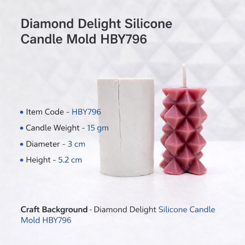 Diamond Delight Silicone Candle Mold HBY796, Niral Industries
