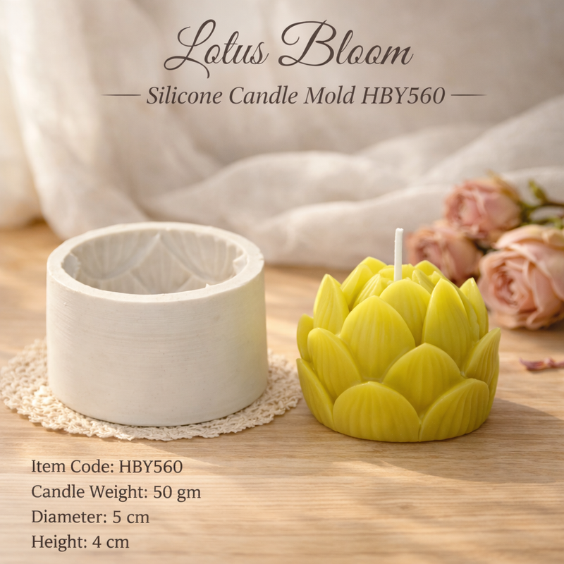 Tranquil Bloom silicone Candle Mold HBY560, Niral Industries