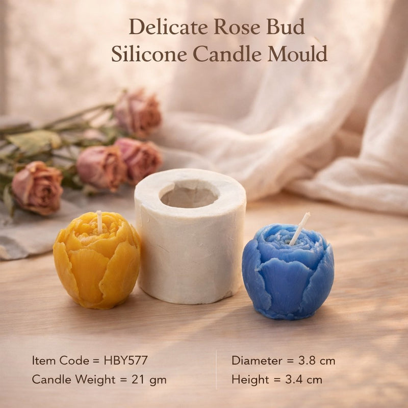 Niral Industries Delicate Rose Bud Silicone Candle Mould HCM21812